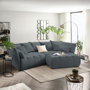 Boxspringsofa Sofi Grau Textil Premium Living Wohnzimmermöbel Grau