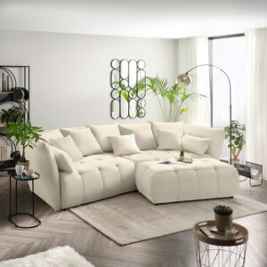Boxspringsofa Sofi Creme Textil Premium Living Möbel > Sofas & Couches > Sofas Weiß