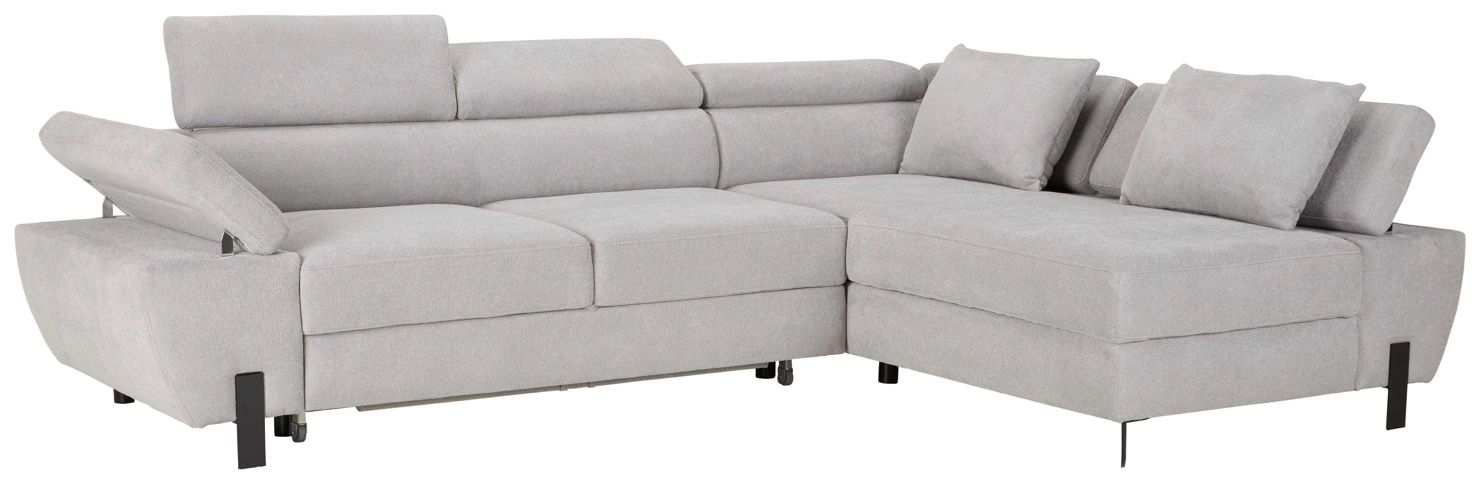Wohnlandschaft Molina Mini in Hellgrau mit Schlaffunktion Holz, Textil, Holzwerkstoff Mömax Möbel > Sofas & Couches > Wohnlandschaften > Ecksofas > Eckschlafsofas Grau
