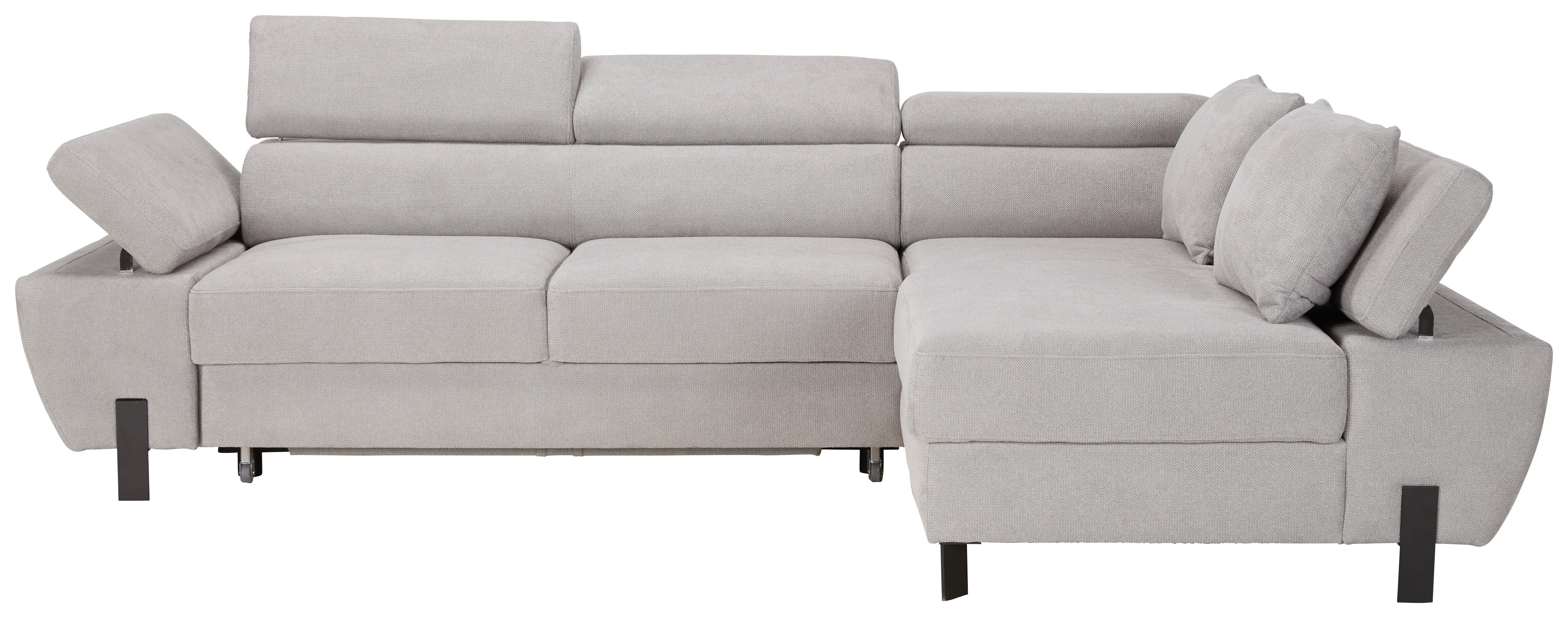 Wohnli Möbelsuche - Wohnlandschaft Molina Mini in Hellgrau mit Schlaffunktion