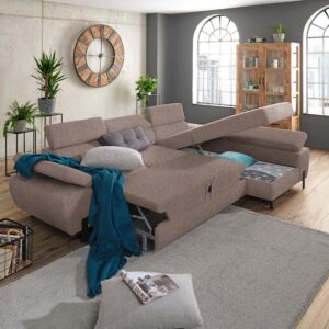 Ecksofa Molina Mini Taupe Holz, Textil, Holzwerkstoff Mömax Möbel > Sofas & Couches > Wohnlandschaften > Ecksofas > Eckschlafsofas Taupe