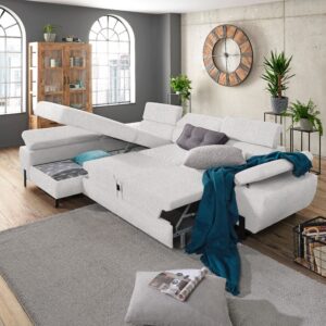 Ecksofa Molina Mini Silberfarben Textil Mömax Möbel > Sofas & Couches > Wohnlandschaften > Ecksofas > Eckschlafsofas Grau