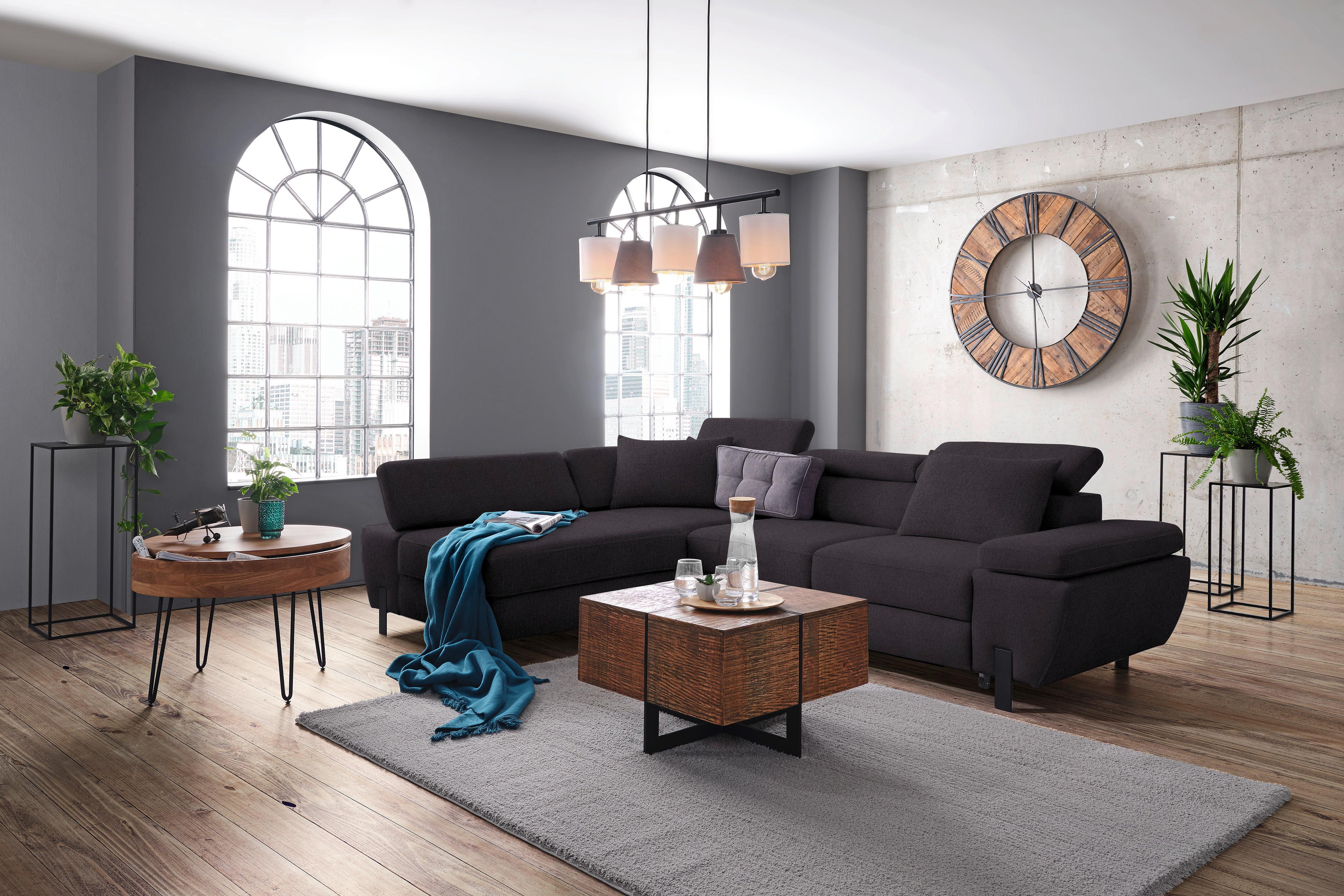 Ecksofa Molina Mini Schwarz Textil Mömax Möbel > Sofas & Couches > Wohnlandschaften > Ecksofas > Eckschlafsofas Schwarz