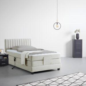 Boxspringbett Dixon Beige ca. 120x200cm Holz, Holzwerkstoff Premium Living Möbel > Betten > Boxspringbetten Beige