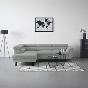Ecksofa Raven Hellgrau Textil Mömax Möbel > Sofas & Couches > Wohnlandschaften > Ecksofas > Eckschlafsofas Grau