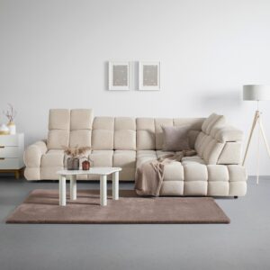 Ecksofa Tollo L Beige Holz, Textil, Holzwerkstoff Premium Living Möbel > Sofas & Couches > Wohnlandschaften > Ecksofas > XXL Ecksofas Beige