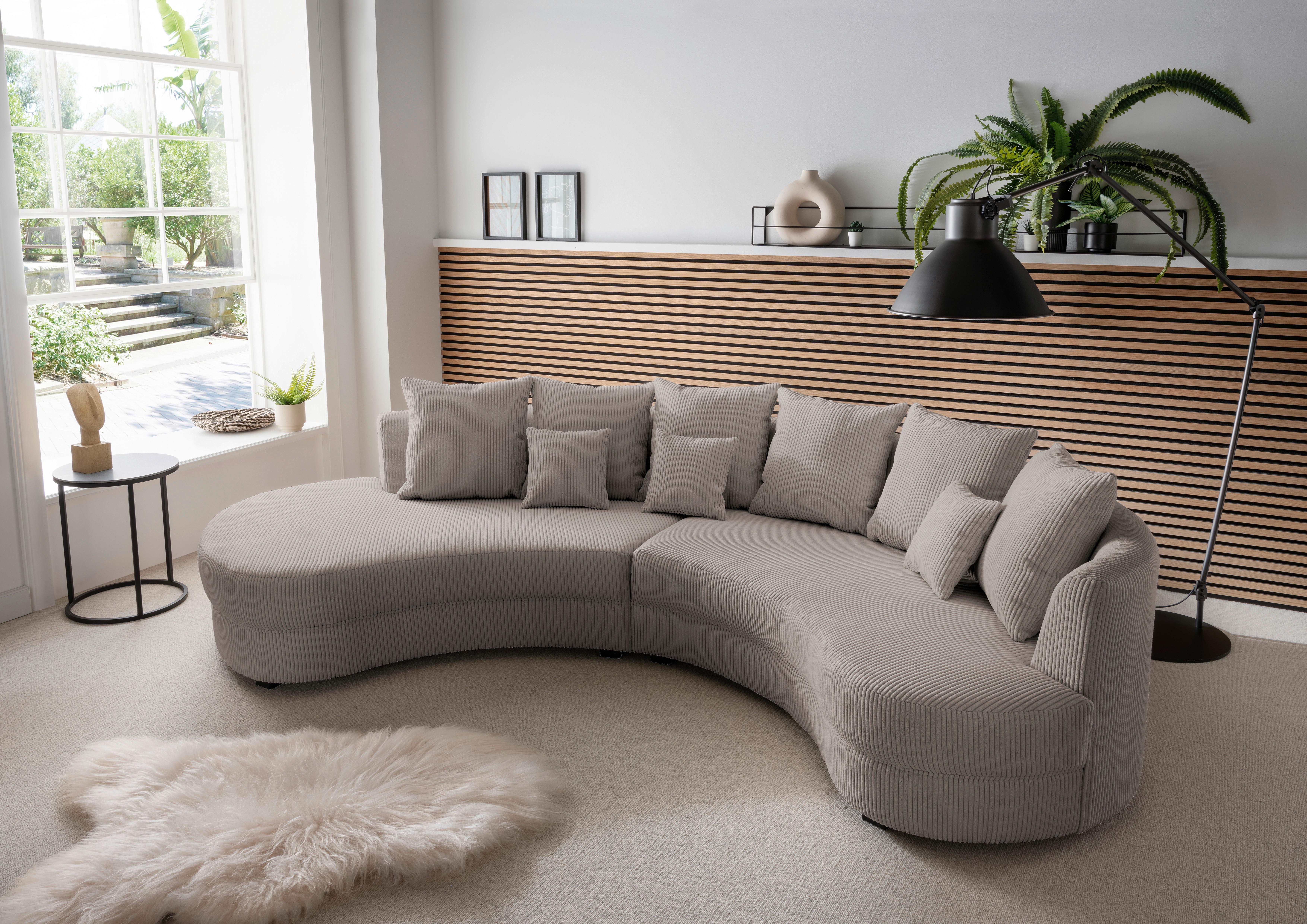 Wohnli Möbelsuche - Wohnlandschaft Limoncello grau-braun Cord