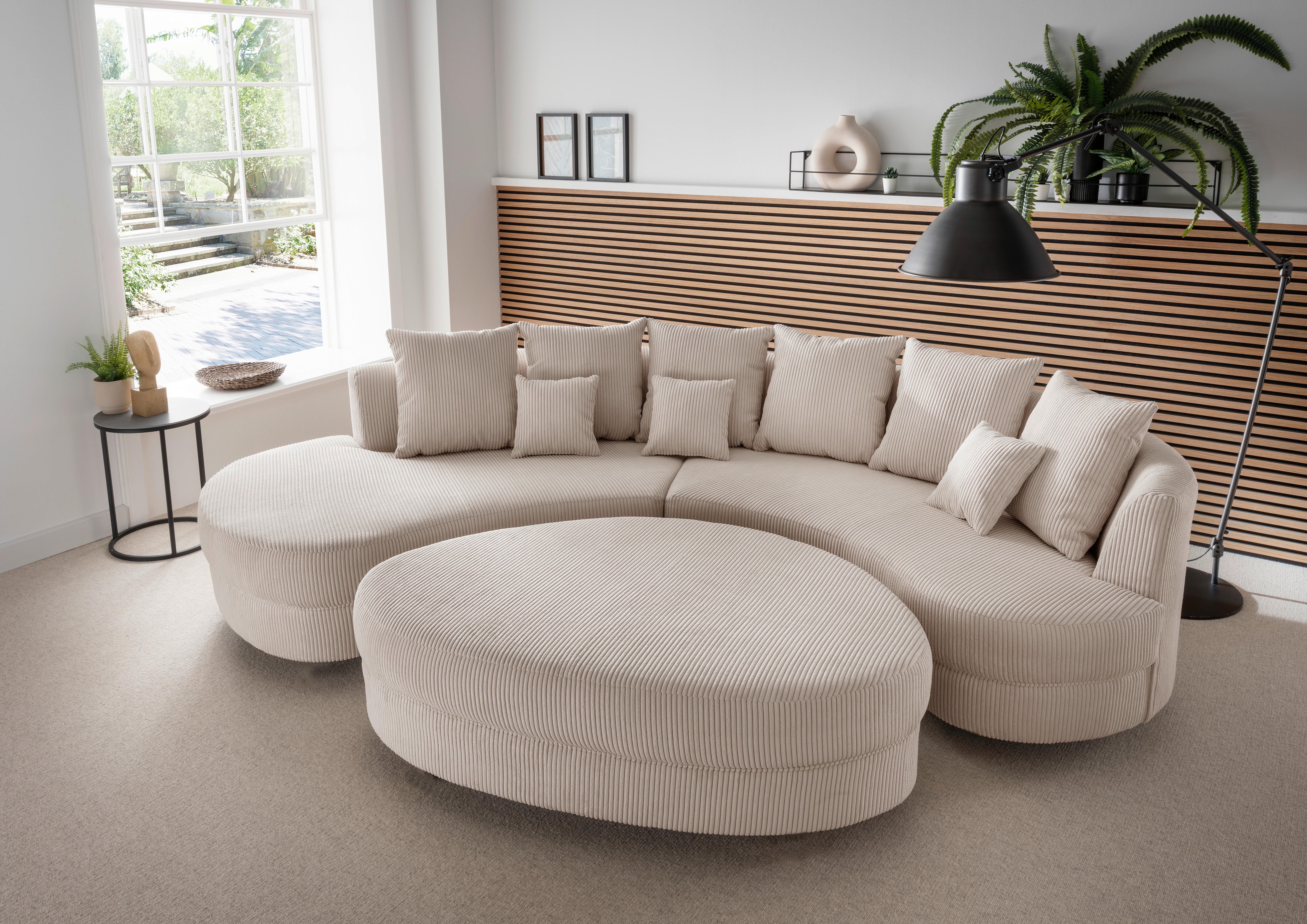 wohnli-moebel-suche-002310000536 Wohnli Möbelsuche - Wohnlandschaft Limoncello m. Hocker ca. 160x300 cm Beige