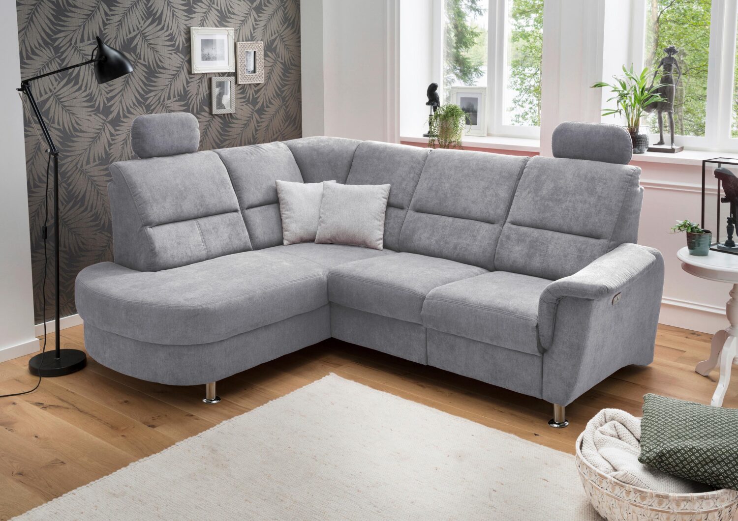 Wohnlandschaft Parole Grau Mikrofaser Textil Livetastic Möbel > Sofas & Couches > Wohnlandschaften > Ecksofas > XXL Ecksofas Grau
