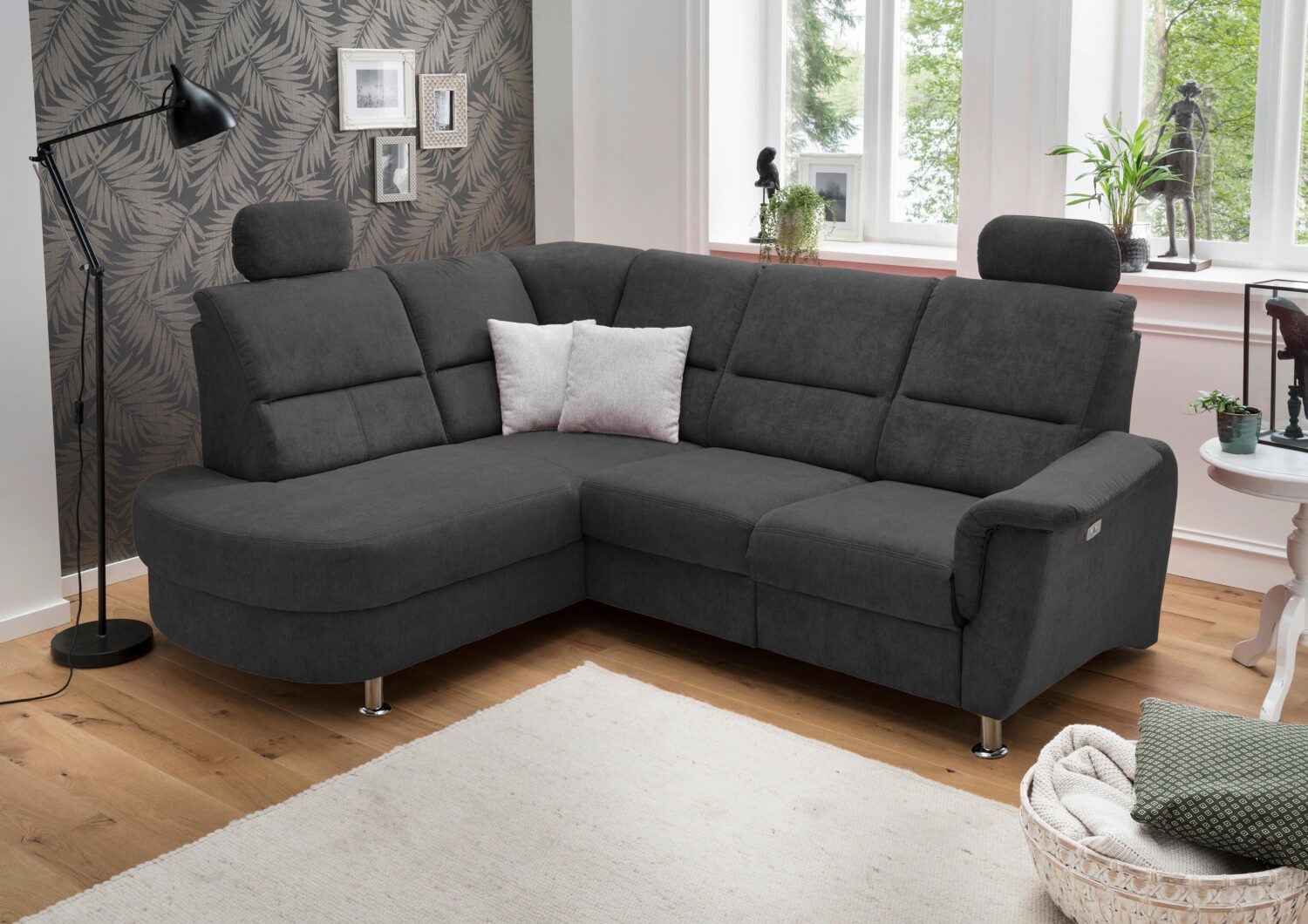 Wohnlandschaft Parole Schwarz Mikrofaser Textil Livetastic Möbel > Sofas & Couches > Wohnlandschaften > Ecksofas > XXL Ecksofas Schwarz