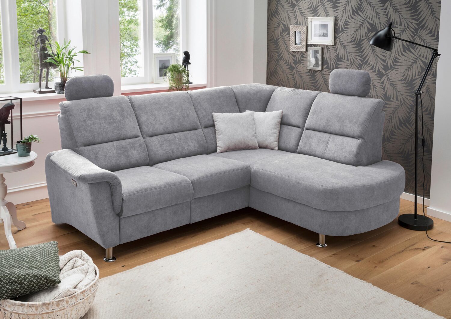 Wohnlandschaft Parole Grau Mikrofaser Textil Livetastic Möbel > Sofas & Couches > Wohnlandschaften > Ecksofas > XXL Ecksofas Grau