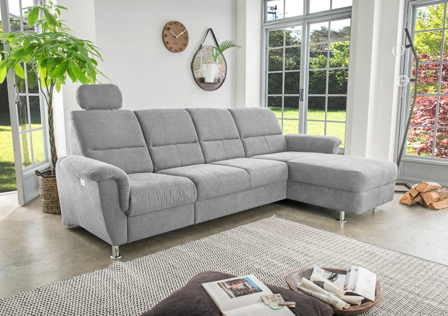 Wohnlandschaft Parole Grau Mikrofaser Textil Livetastic Möbel > Sofas & Couches > Wohnlandschaften > Ecksofas > XXL Ecksofas Grau