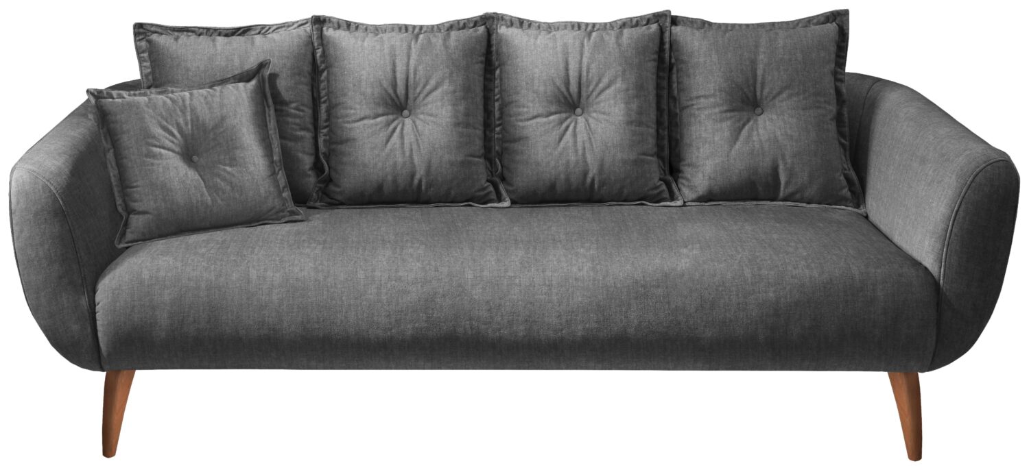 Wohnli Möbelsuche - 3-Sitzer-Sofa Baggio Grau Velours