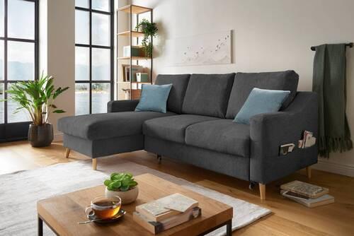 Wohnlandschaft Valentina Schwarz Mikrofaser Textil MID.YOU Möbel > Sofas & Couches > Wohnlandschaften > Ecksofas > XXL Ecksofas Schwarz
