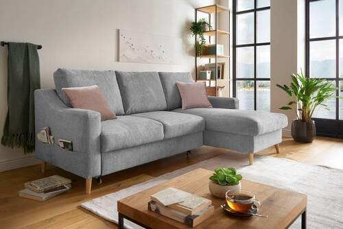 Wohnlandschaft Valentina Grau Mikrofaser Textil MID.YOU Möbel > Sofas & Couches > Wohnlandschaften > Ecksofas > XXL Ecksofas Grau