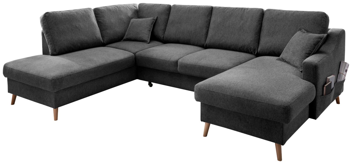 Wohnli Möbelsuche - Wohnlandschaft Valentina Anthrazit Struktur