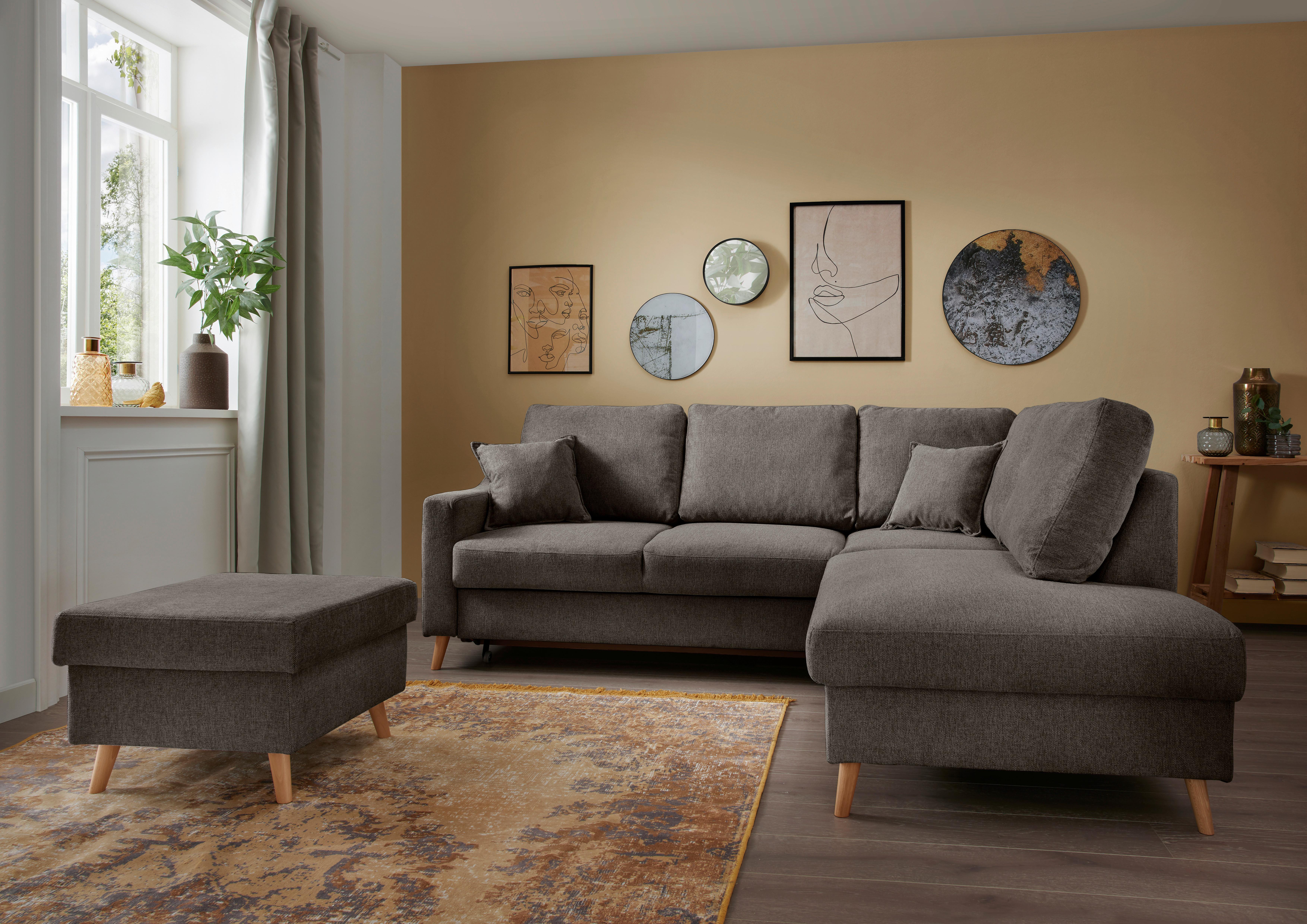 Hocker Valentina Braun Struktur Textil P & B Möbel > Sessel > Hocker Braun