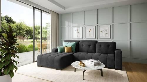 Wohnlandschaft Vicari Schwarz Mikrofaser Textil Livetastic Möbel > Sofas & Couches > Wohnlandschaften > Ecksofas > XXL Ecksofas Schwarz