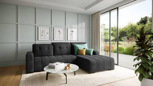 Wohnlandschaft Vicari Schwarz Mikrofaser Textil Livetastic Möbel > Sofas & Couches > Wohnlandschaften > Ecksofas > XXL Ecksofas Schwarz