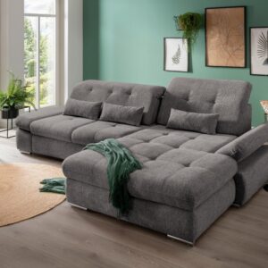 Wohnlandschaft Dalida Graubraun Chenille Textil Livetastic Möbel > Sofas & Couches > Wohnlandschaften > Ecksofas > Eckschlafsofas Grau