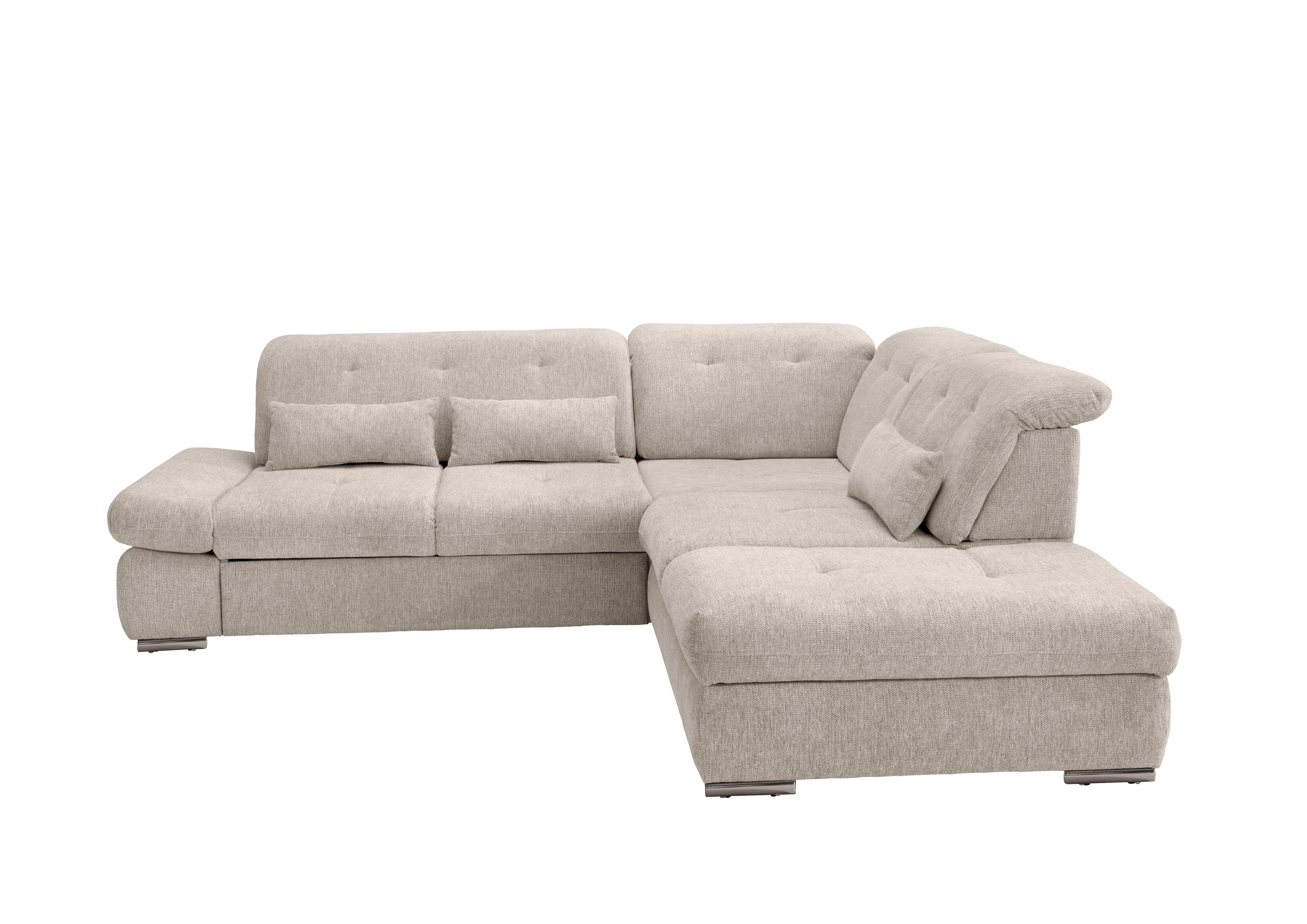 Wohnli Möbelsuche - Ecksofa Dalida Beige Chenille m. Bettkasten