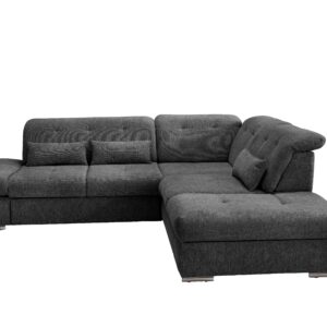 Wohnli Möbelsuche - Ecksofa Dalida Anthrazit Chenille m. Bettkasten