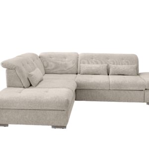 Wohnli Möbelsuche - Ecksofa Dalida Beige Chenille m. Bettkasten