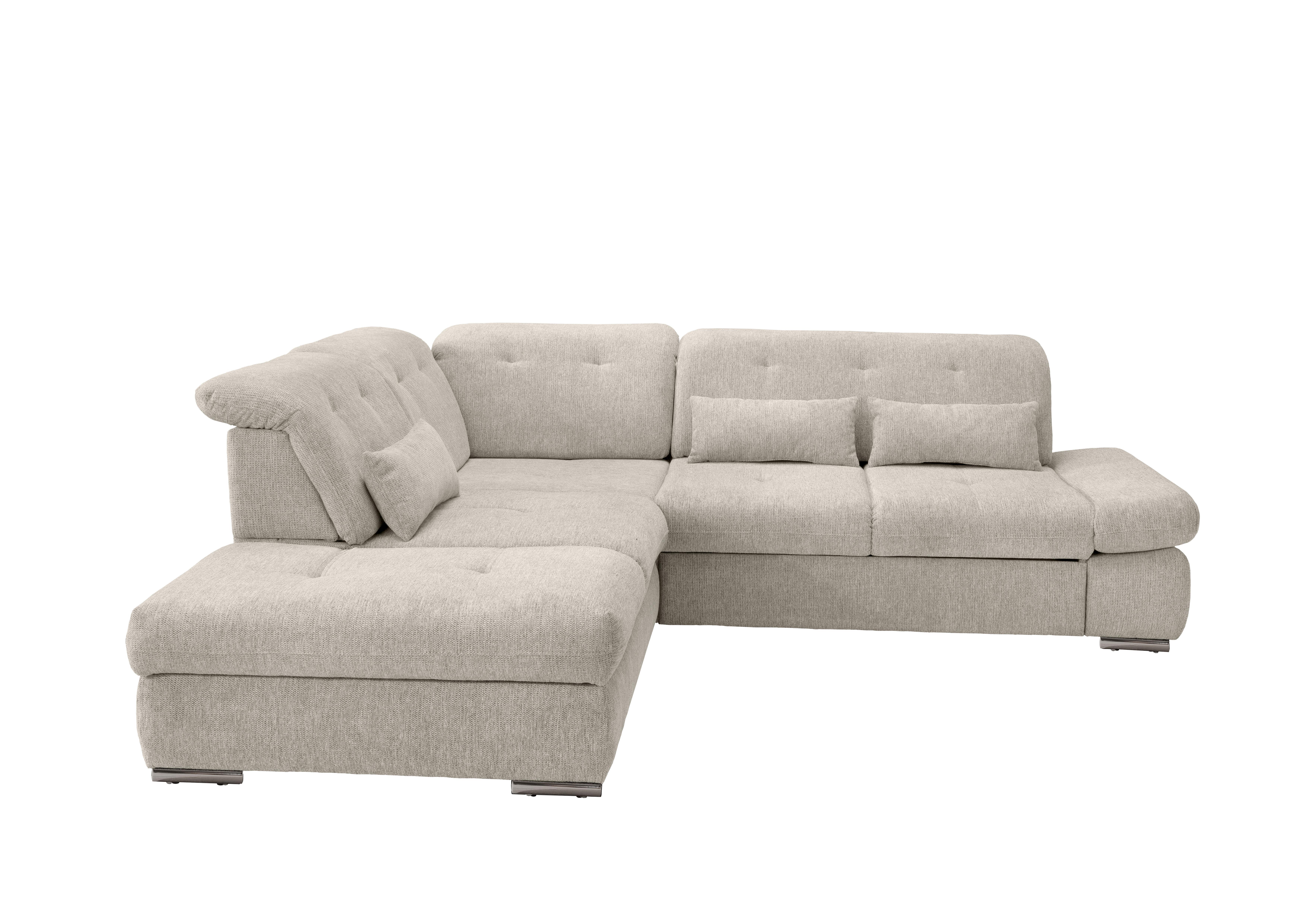 Wohnli Möbelsuche - Ecksofa Dalida Beige Chenille m. Bettkasten