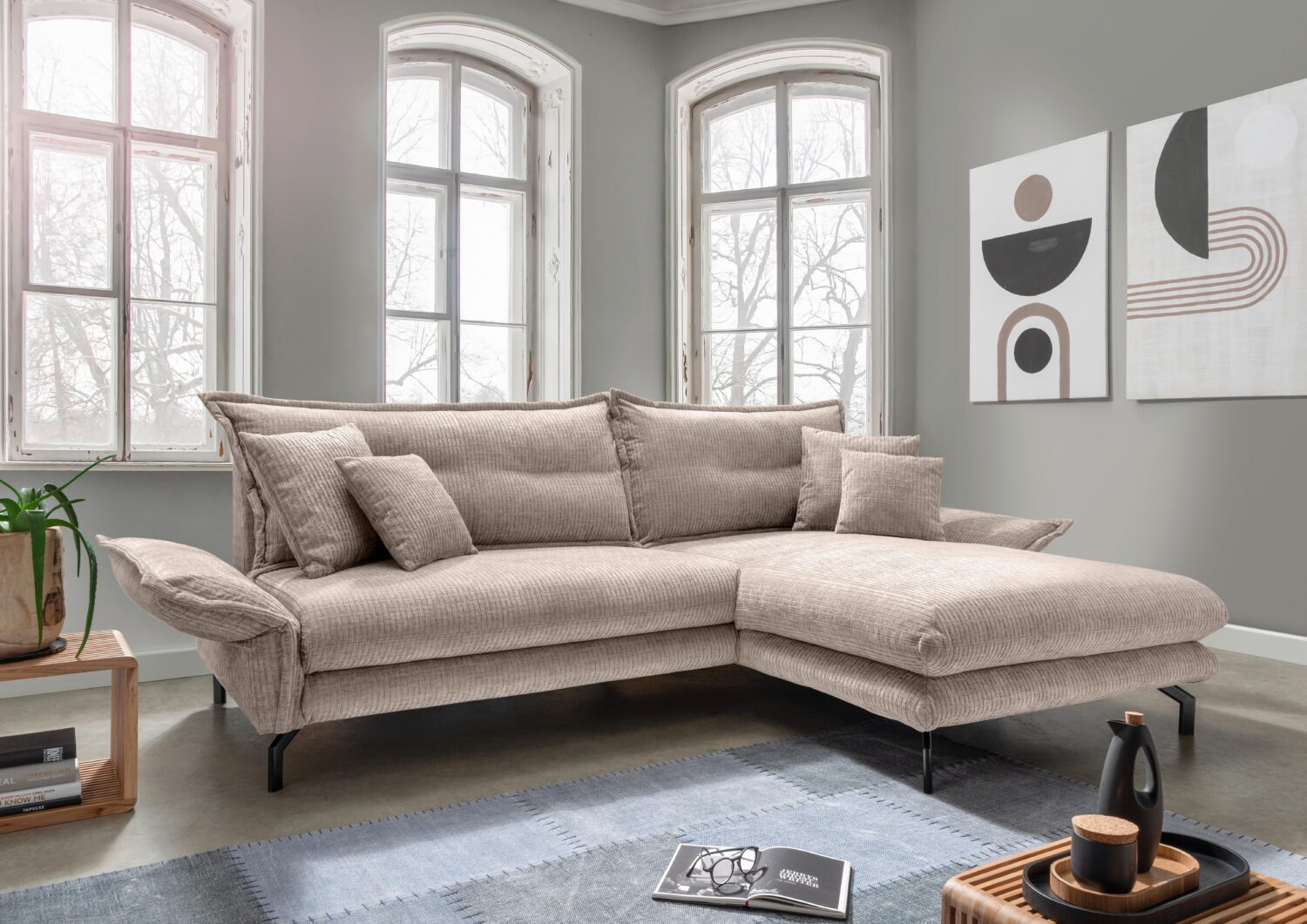 Ecksofa Lava ca. 255x180 cm Beige Textil Livetastic Möbel > Sofas & Couches > Wohnlandschaften > Ecksofas > XXL Ecksofas Beige