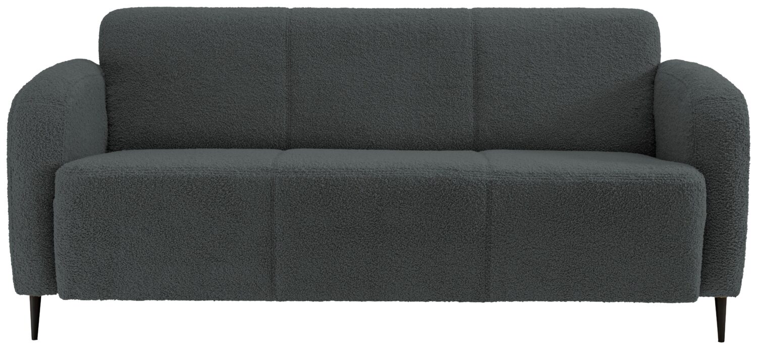 Wohnli Möbelsuche - 3-Sitzer-Sofa Marone Anthrazit Teddystoff