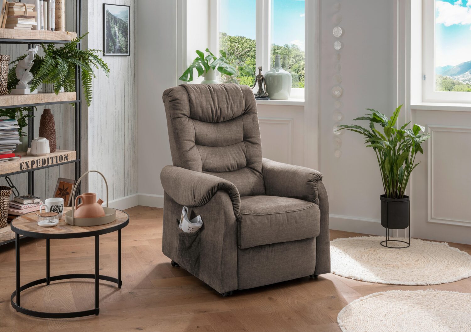 Fernsehsessel Nino Braun Velours Textil Livetastic Wohnzimmermöbel Braun