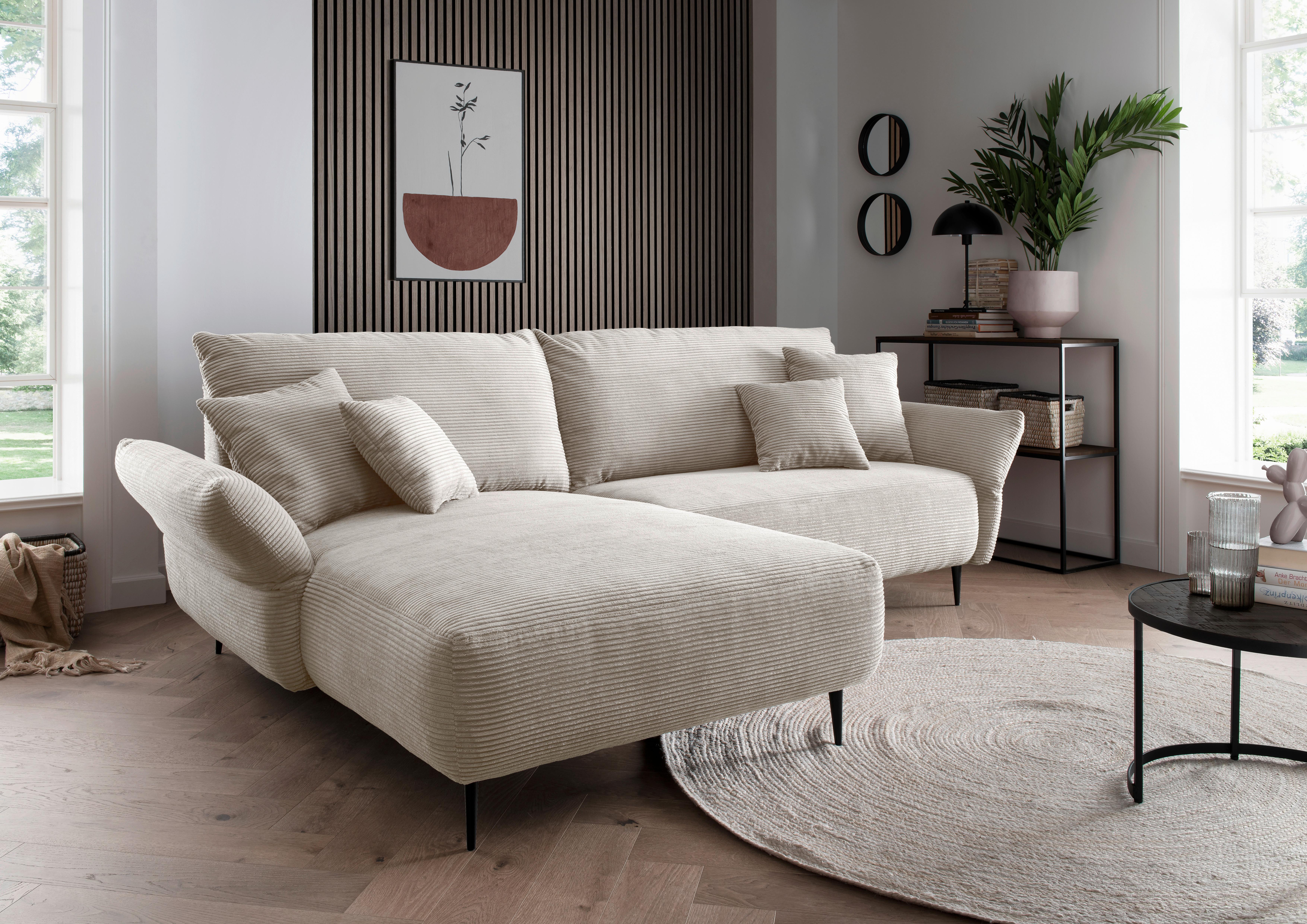 Wohnlandschaft Vanilla Beige Cord Textil Livetastic Möbel > Sofas & Couches > Wohnlandschaften > Ecksofas > XXL Ecksofas Beige