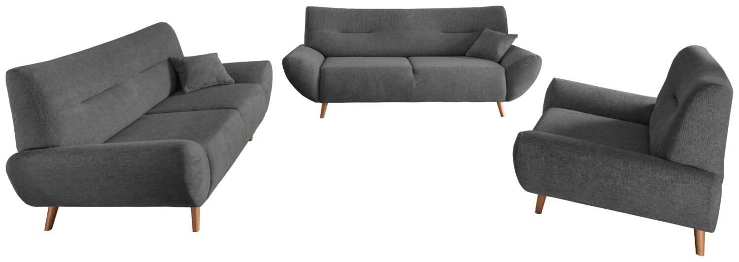3-Sitzer-Sofa Drago Anthrazit Chenille Textil MID.YOU Wohnzimmermöbel Anthrazit