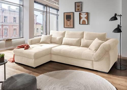 Wohnlandschaft Frederico Beige Cord Textil MID.YOU Möbel > Sofas & Couches > Wohnlandschaften > Ecksofas > XXL Ecksofas Beige