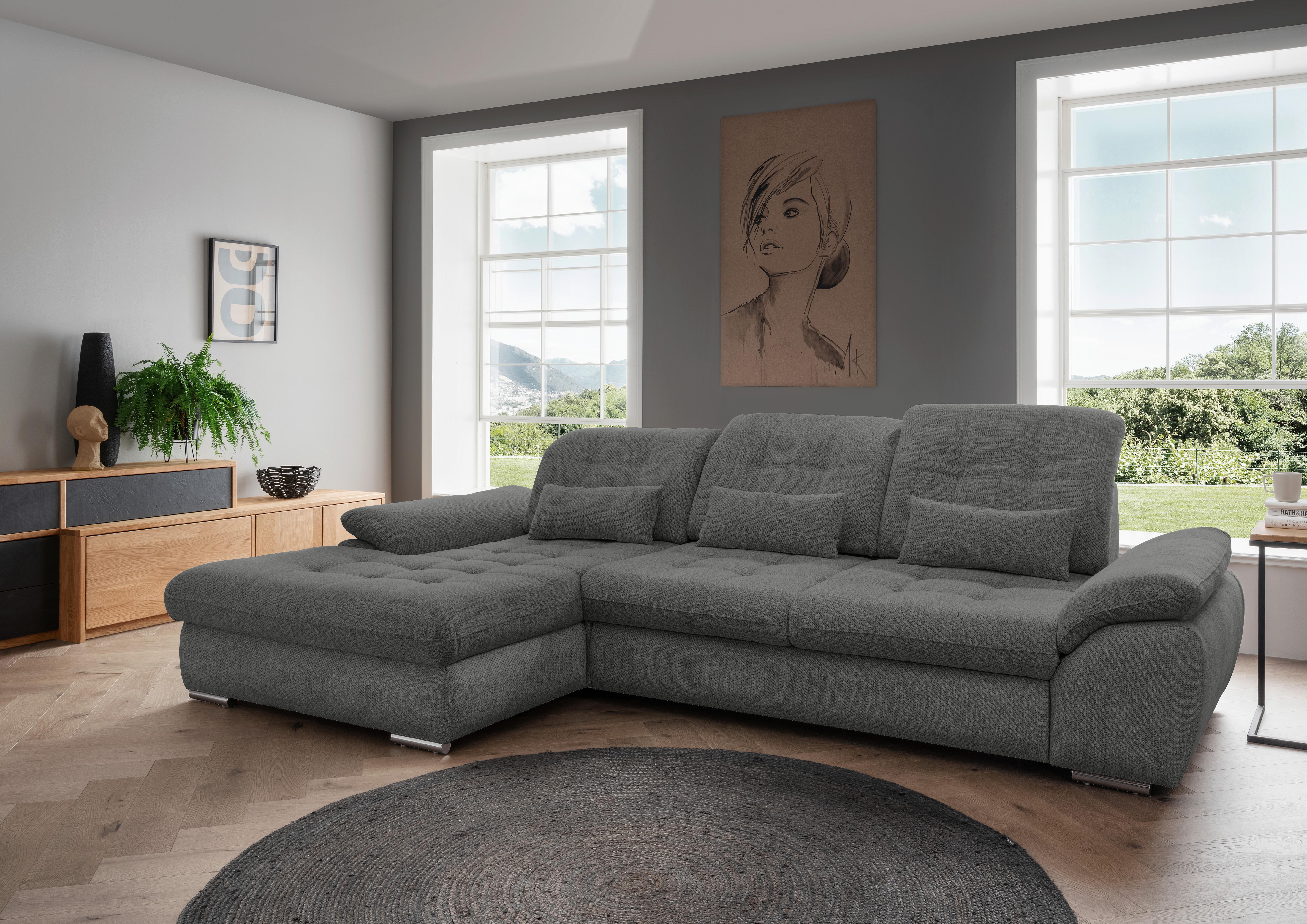 Ecksofa Rigatti mit Bettkasten ca. 184x314 cm Graubraun Textil Livetastic Möbel > Sofas & Couches > Wohnlandschaften > Ecksofas > Eckschlafsofas Grau