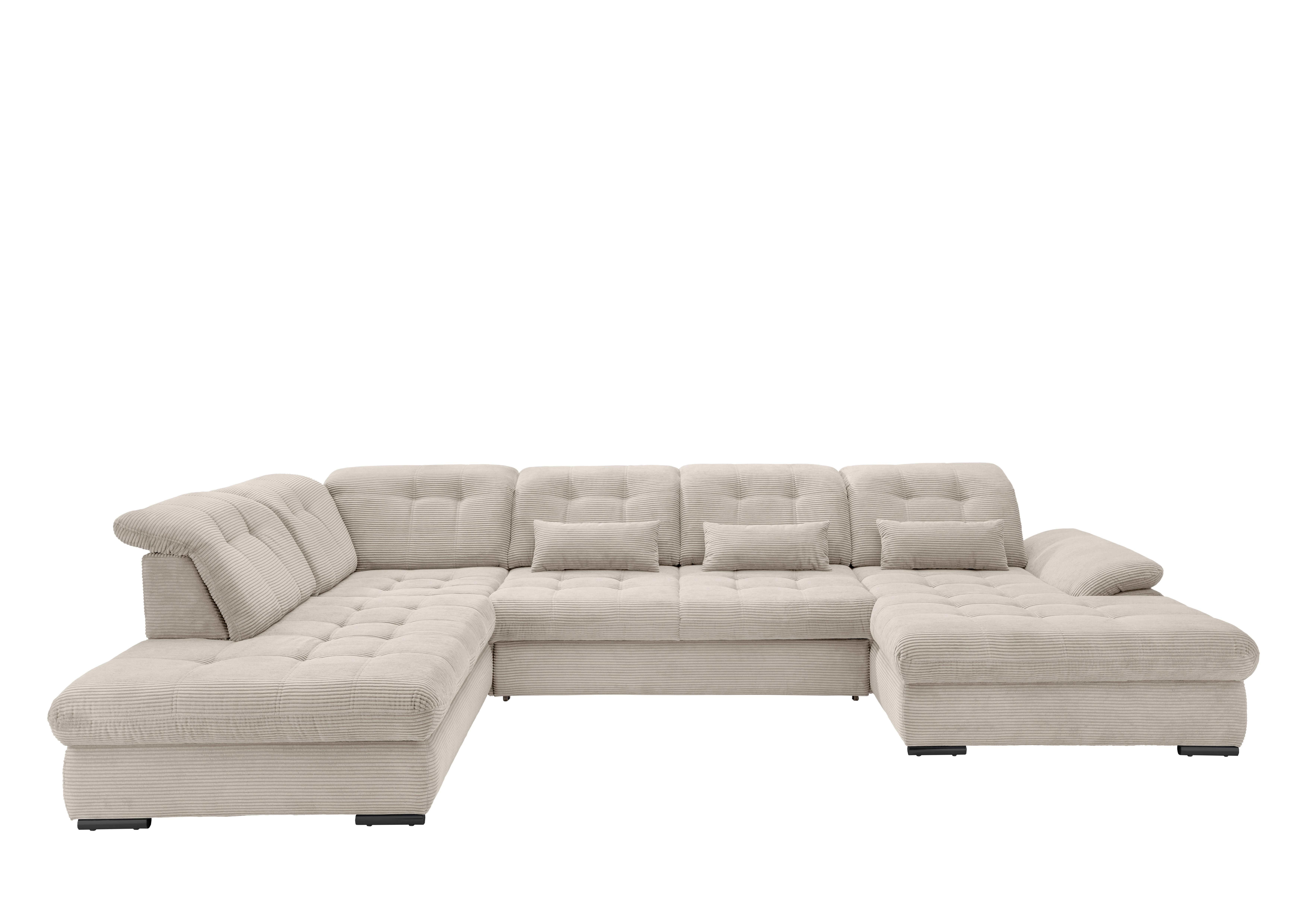 Wohnli Möbelsuche - Wohnlandsschaft Rigatti Beige Cord mit Bettkasten