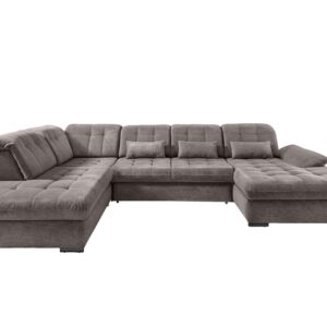 wohnli-moebel-suche-002310018850 Wohnli Möbelsuche - Wohnlandschaft Rigatti Grau- Braun Chenille mit Bettkasten