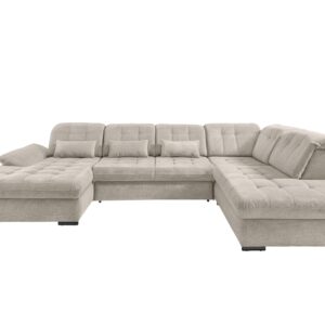 Wohnli Möbelsuche - Wohnlandschaft Rigatti Beige Chenille mit Bettkasten