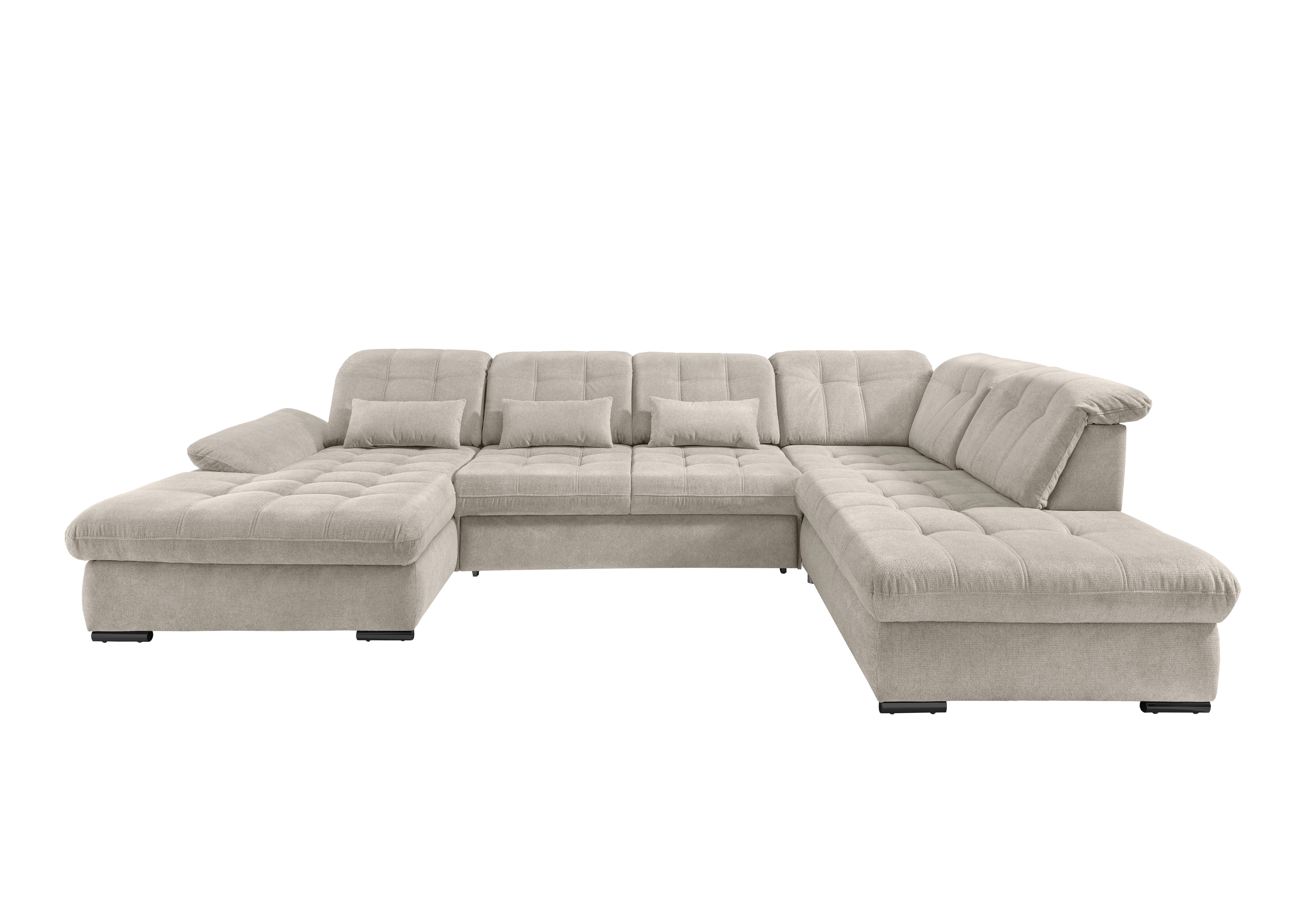 Wohnli Möbelsuche - Wohnlandschaft Rigatti Beige Chenille mit Bettkasten