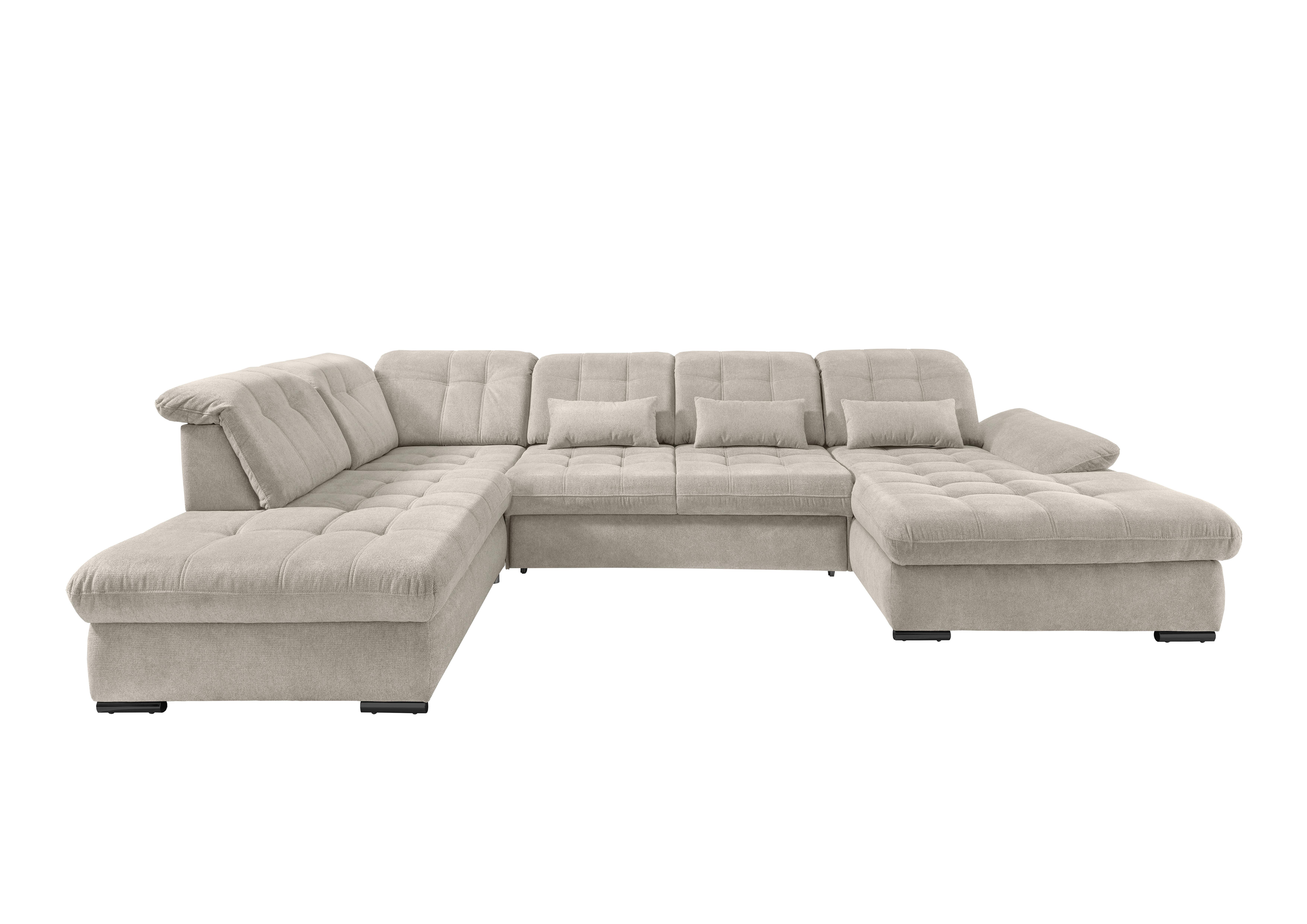 Wohnli Möbelsuche - Wohnlandschaft Rigatti Beige Chenille mit Bettkasten