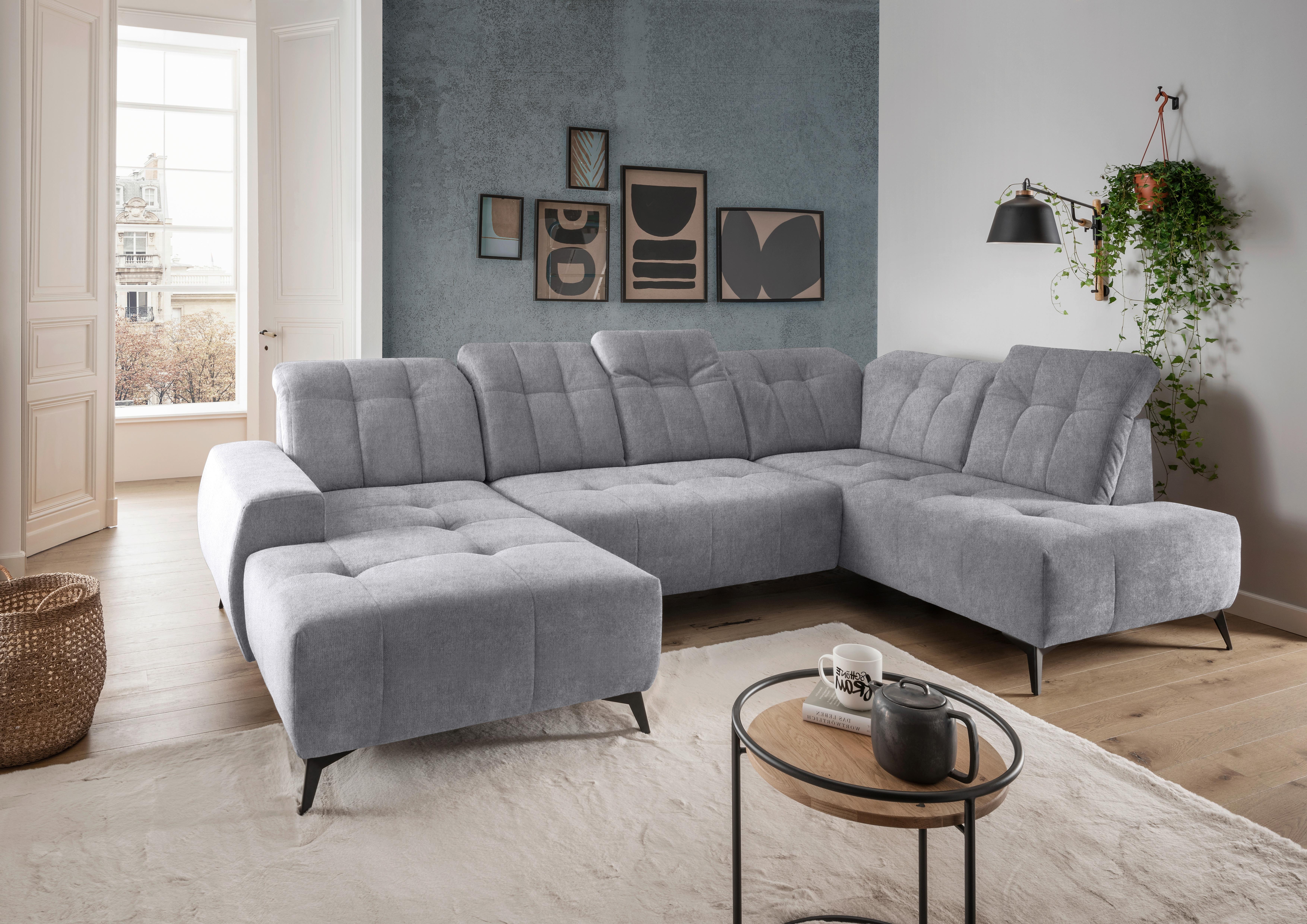 WOHNLANDSCHAFT SANO Textil Livetastic Möbel > Sofas & Couches > Wohnlandschaften > Wohnlandschaften U-Form Grau