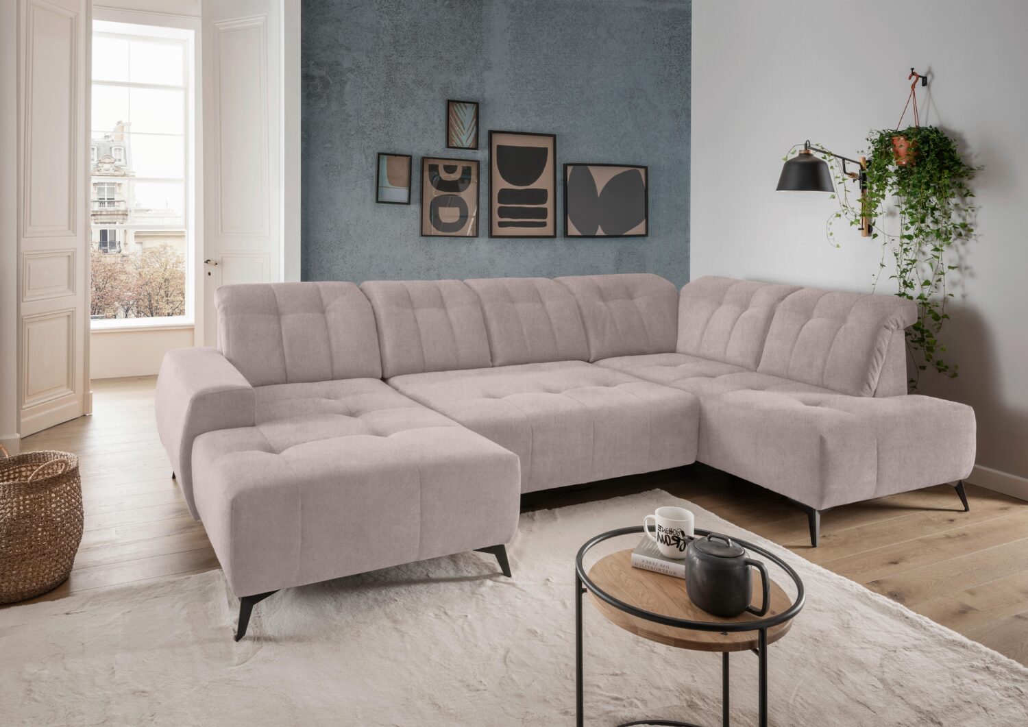 WOHNLANDSCHAFT SANO Textil Livetastic Möbel > Sofas & Couches > Wohnlandschaften > Wohnlandschaften U-Form Taupe