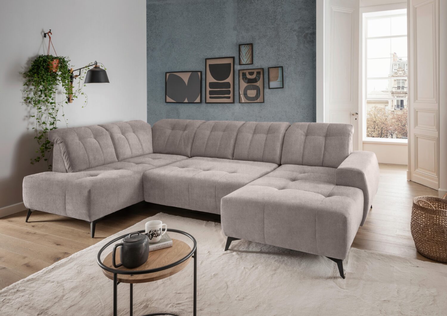 WOHNLANDSCHAFT SANO Textil Livetastic Möbel > Sofas & Couches > Wohnlandschaften > Wohnlandschaften U-Form Taupe