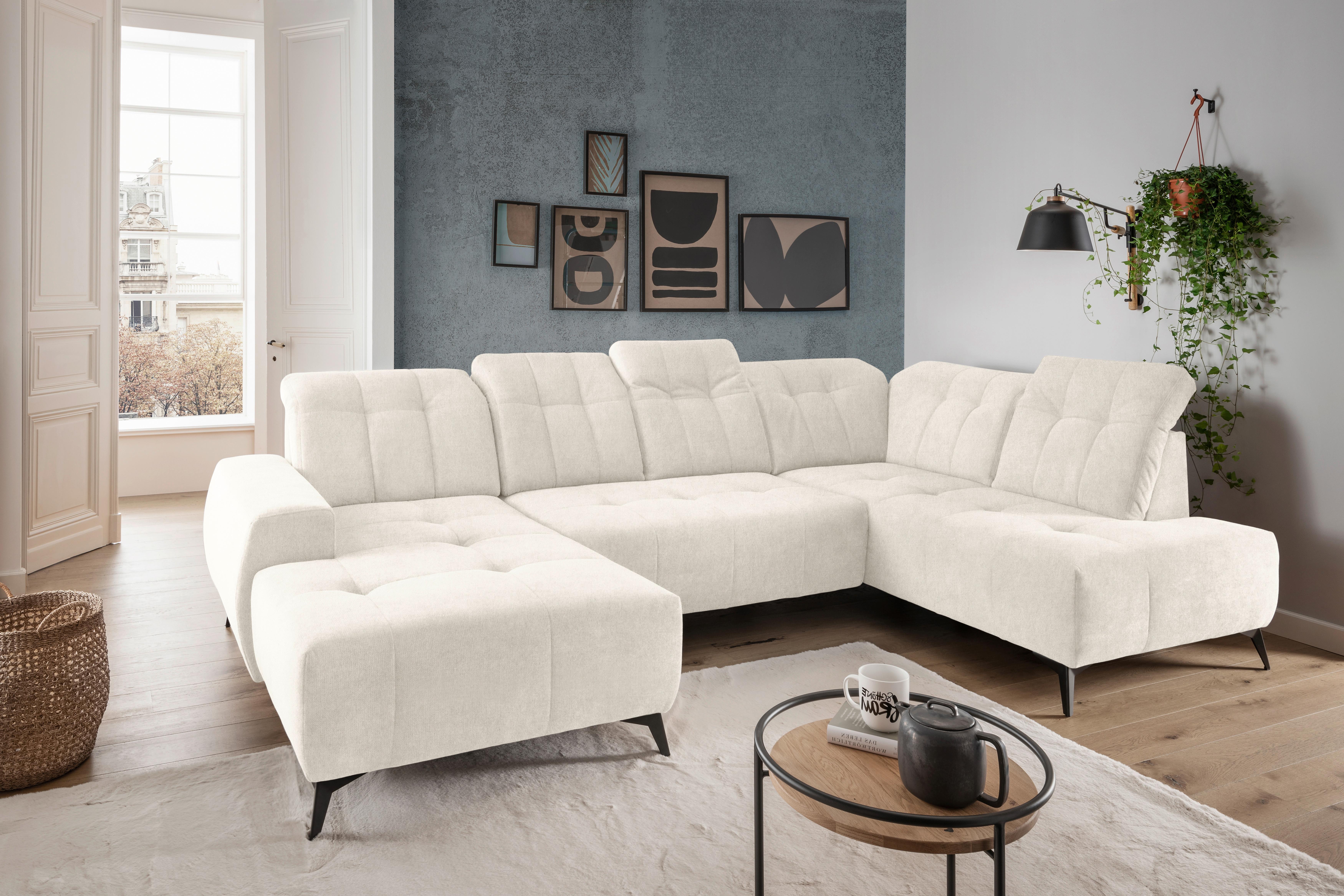 WOHNLANDSCHAFT SANO Textil Livetastic Möbel > Sofas & Couches > Wohnlandschaften > Wohnlandschaften U-Form Weiß