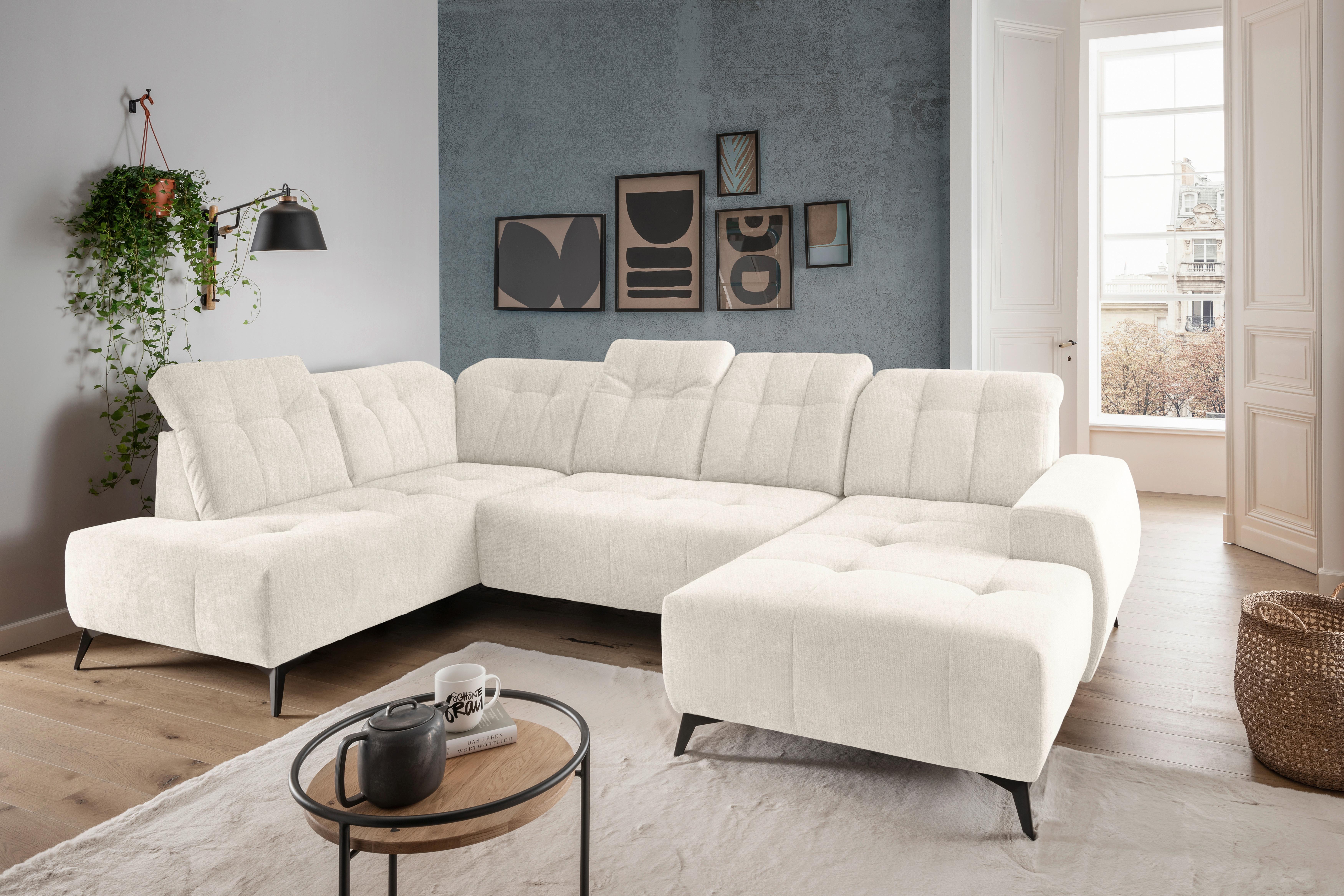 WOHNLANDSCHAFT SANO Textil Livetastic Möbel > Sofas & Couches > Wohnlandschaften > Wohnlandschaften U-Form Weiß