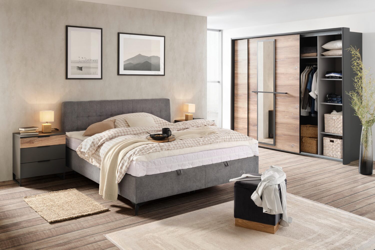 Boxbett Magic in Grau ca. 160x200cm Holzwerkstoff Mömax Möbel > Betten Grau