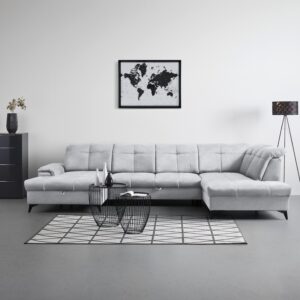 Wohnlandschaft Sierra Hellgrau Textil Mömax Möbel > Sofas & Couches > Wohnlandschaften > Ecksofas > Eckschlafsofas Grau