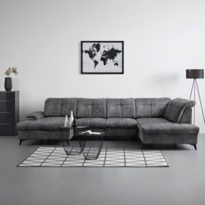 wohnli-moebel-suche-002312000718-1 Wohnlandschaft Sierra Grau Textil Mömax Möbel > Sofas & Couches > Wohnlandschaften > Ecksofas > Eckschlafsofas Grau