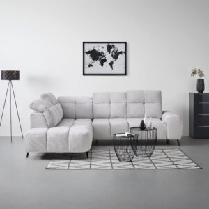 wohnli-moebel-suche-002312002102-1 Wohnlandschaft Silvio Links Hellgrau Textil Mömax Möbel > Sofas & Couches > Wohnlandschaften > Ecksofas > XXL Ecksofas Grau