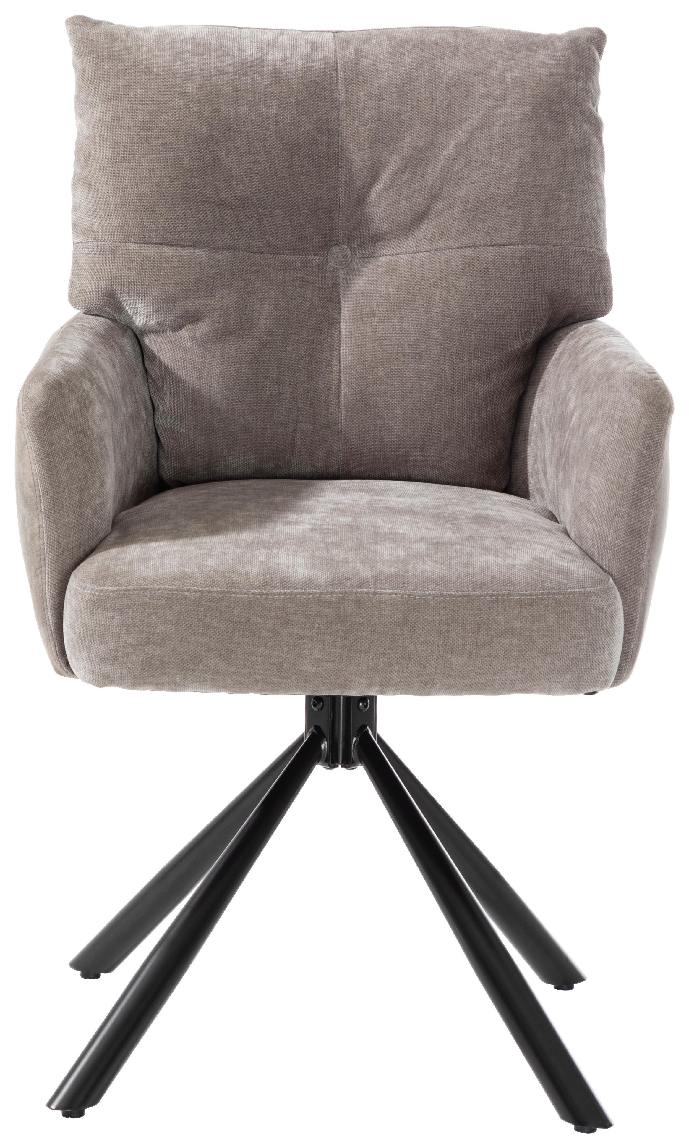 Armlehnstuhl Sophie Grau Metall, Textil Premium Living Wohnzimmermöbel Grau